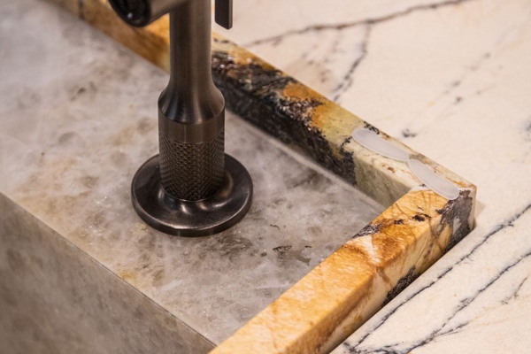 Modern Earth Tone Kitchen Sink Close Up - Modern Custom Cabinets by ErnestRust USA