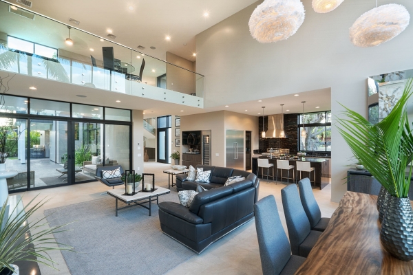 Living Room View of Kitchen - Modern Custom Cabinets by ErnestRust USA