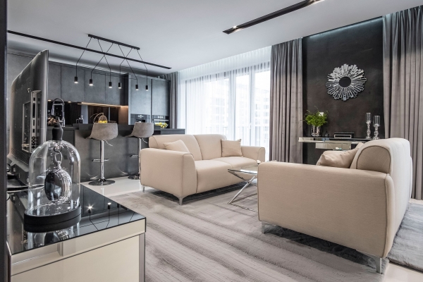 Custom Modern Kitchen and Living Room - Modern Custom Cabinets by ErnestRust USA