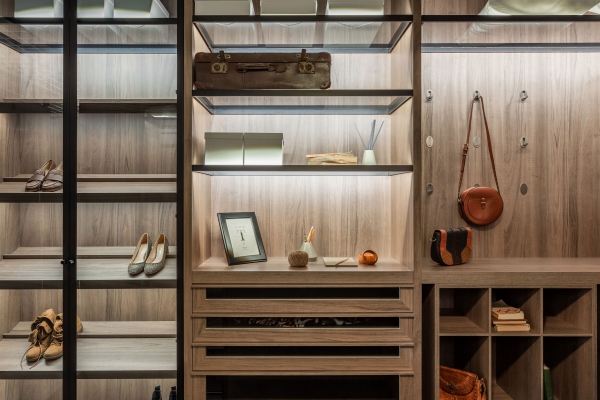 Modern Custom Backlight Shoe Rack and Drawers - Modern Custom Cabinets by ErnestRust USA